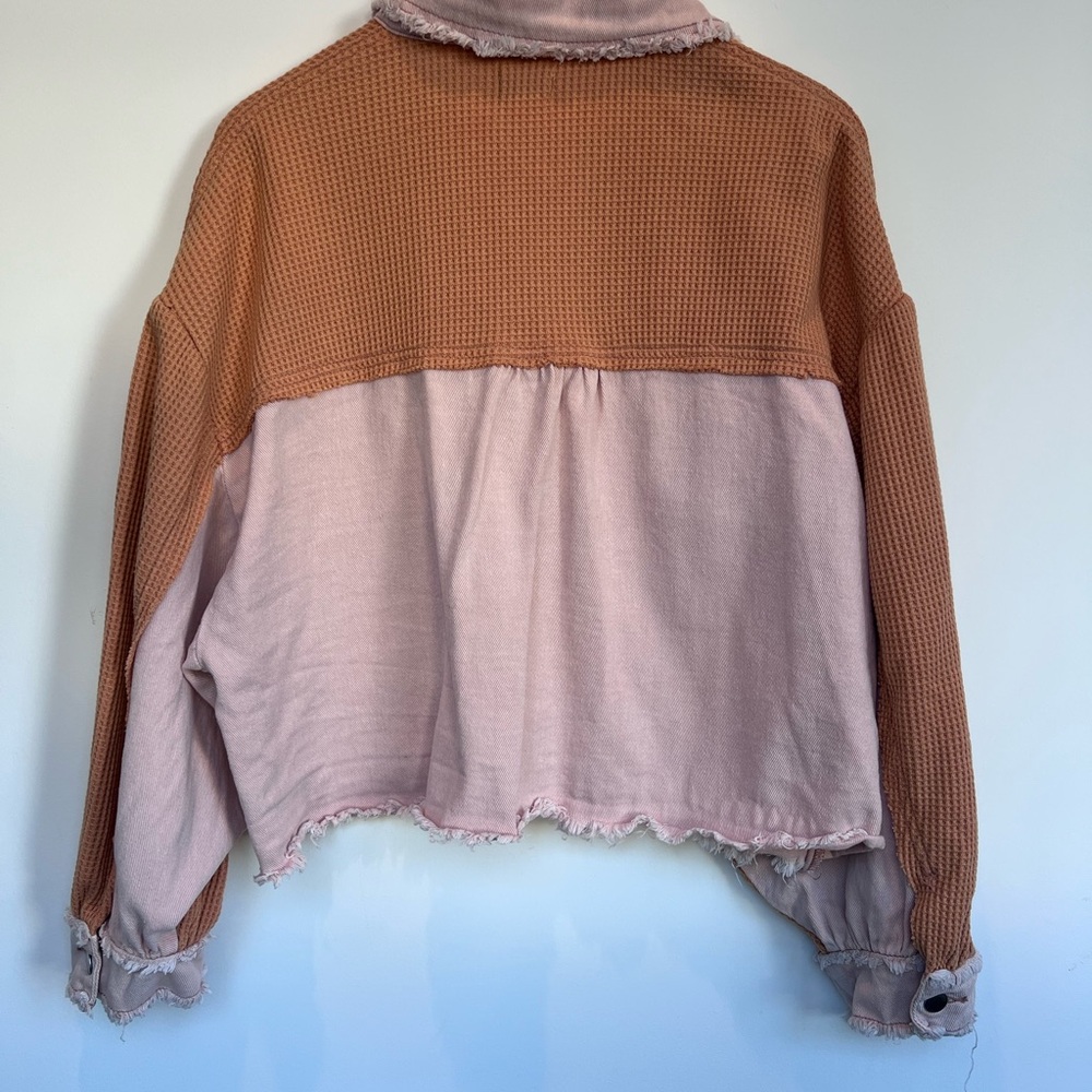 POL Textured Pink Distressed Jacket size Medium - Picture 4 of 6